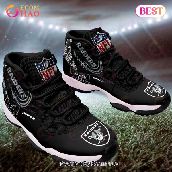NFL Oakland Raiders Personalized Custom Name Air Jordan 11 Sneaker, Shoes