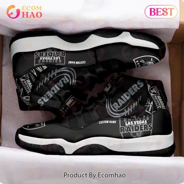 NFL Oakland Raiders Personalized Custom Name Air Jordan 11 Sneaker, Shoes