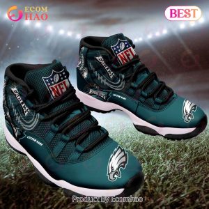 NFL Philadelphia Eagles Personalized Custom Name Air Jordan 11 Sneaker, Shoes