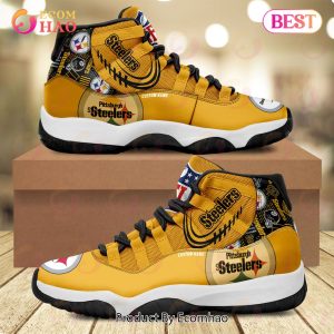 NFL Pittsburgh Steelers Personalized Custom Name Air Jordan 11 Sneaker, Shoes