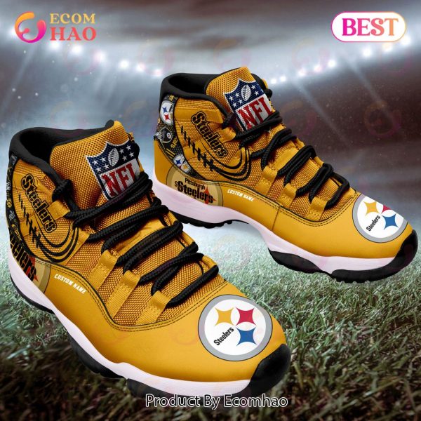 Pittsburgh Steelers Camo Pattern Air Jordan 13 Shoes For Fans