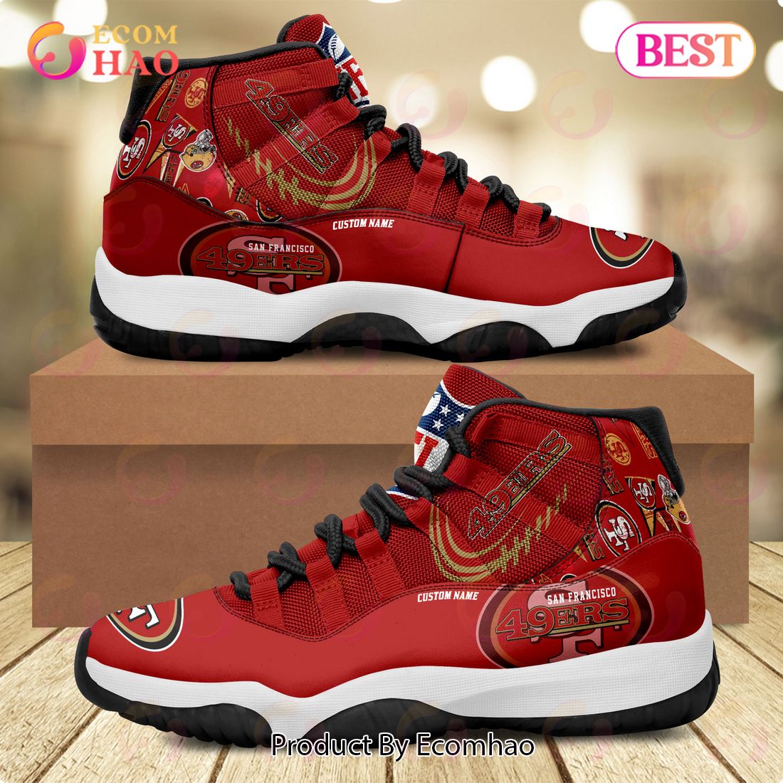 Personalized Nfl San Francisco 49Ers Logo Football Team Custom Air Jordan  13 Shoes - It's RobinLoriNOW!