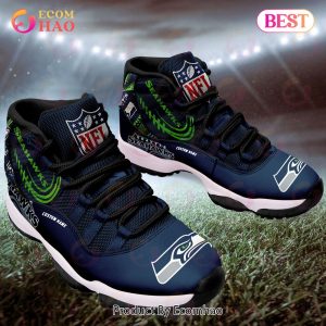 NFL Seattle Seahawks Personalized Custom Name Air Jordan 11 Sneaker, Shoes