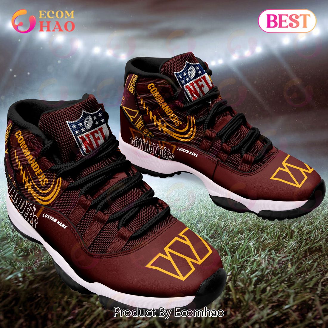 Washington Commanders Personalized Name NFL Air Jordan 4 Trending Sneaker  Unique Gift For Fans