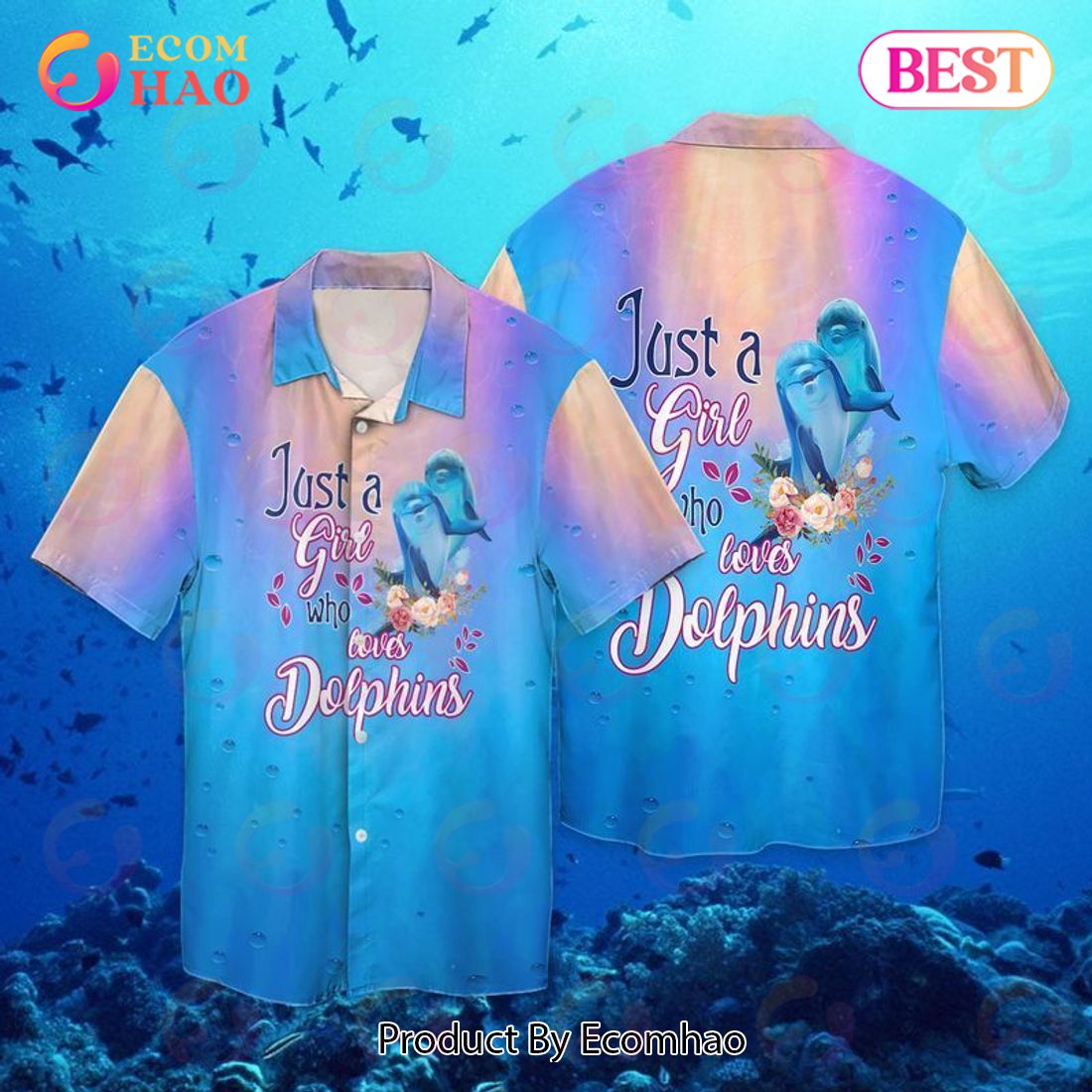 Dolphin Design Just A Girl Who Loves Dolphins Shirt - TeeUni