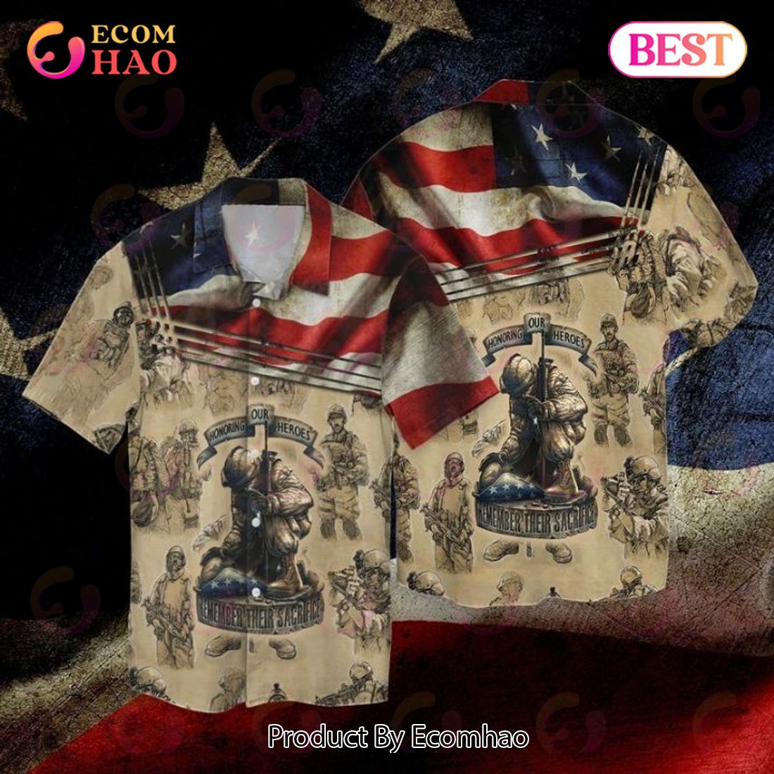 Memorial Day 4th Of July Independence Day Honoring Our Heroes Remember Their Sacrifice Hawaiian Shirt