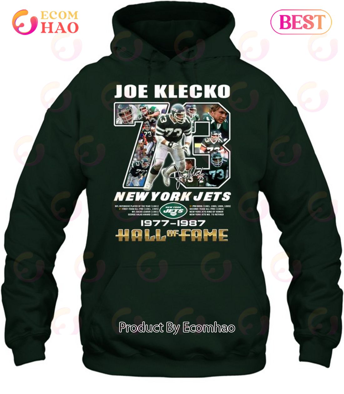 Joe Klecko New York Jets 1977 – 1987 Hall Of Fame T-Shirt