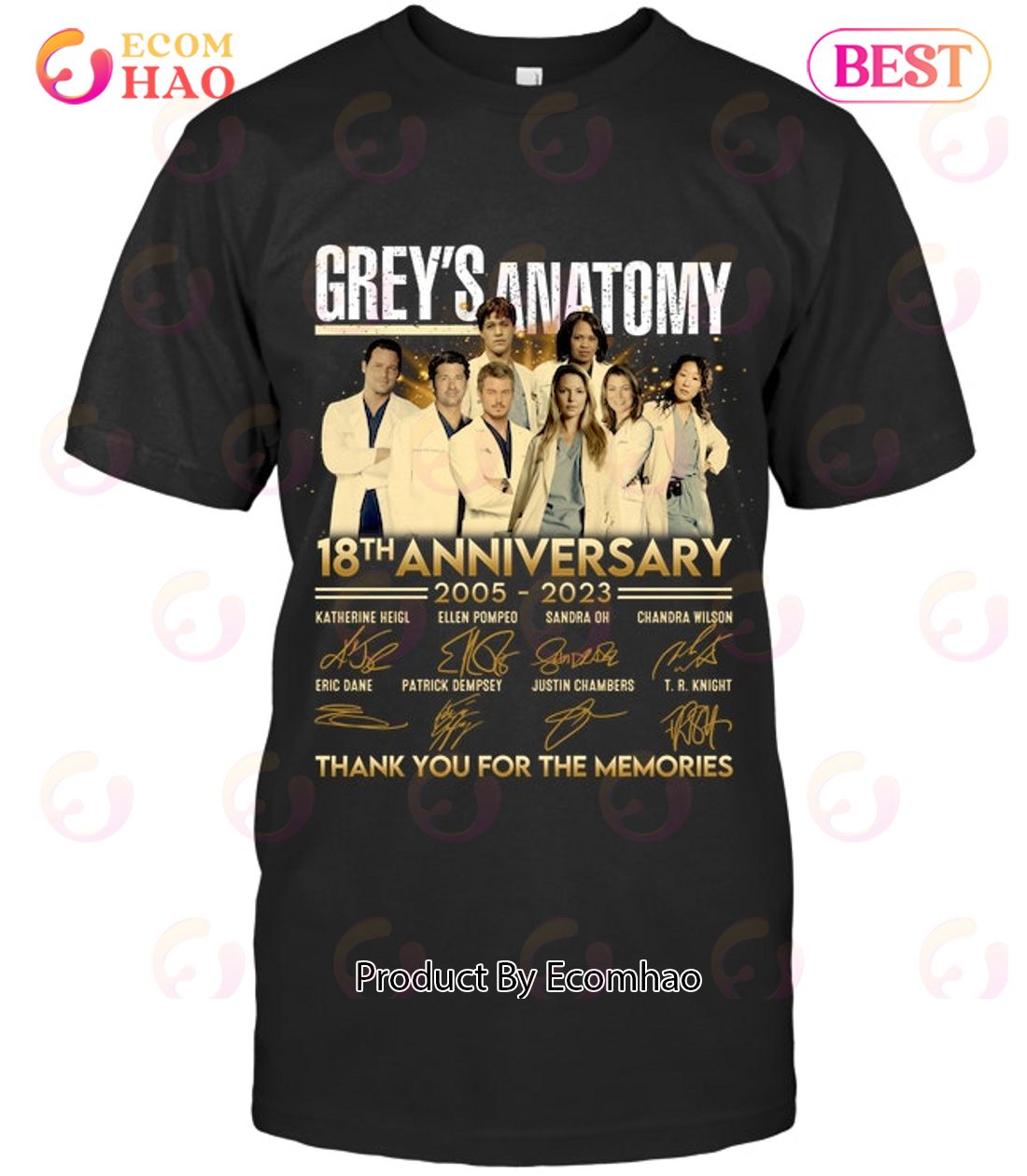 Thank You For The Memories Grey’s Anatomy 18th Anniversary 2005 – 2023 T-Shirt