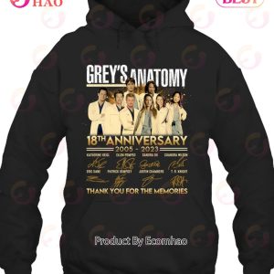 Thank You For The Memories Grey’s Anatomy 18th Anniversary 2005 – 2023 T-Shirt