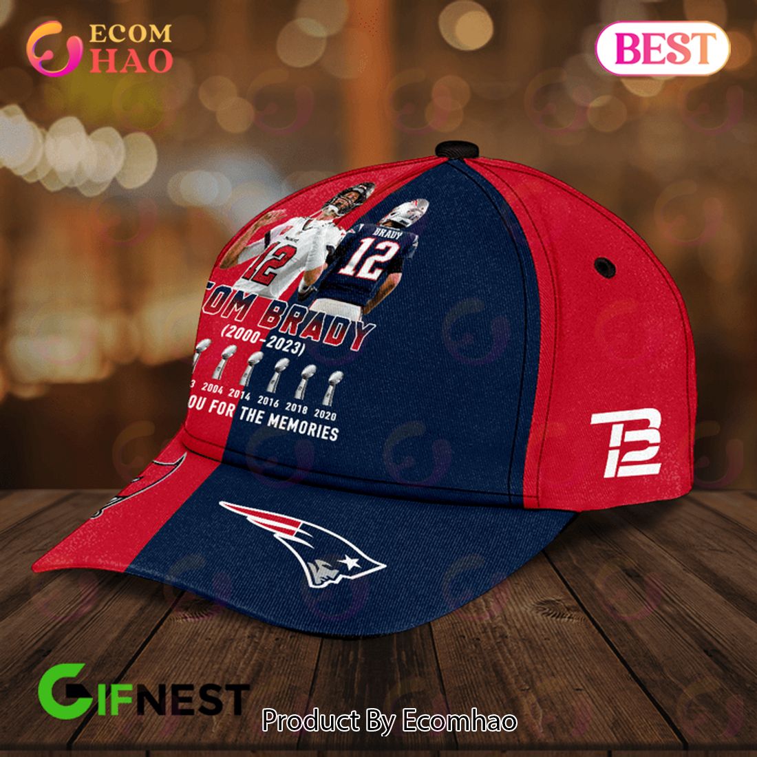 Tom Brady Method TB12 Red Strapback Hat Baseball Adjustable Cap “keep Going”