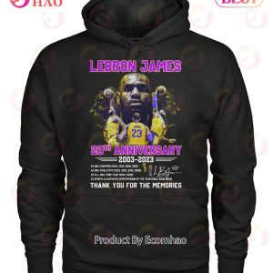 Lebron James 20th Anniversary 2003 – 2023 Thank You For The Memories T-Shirt
