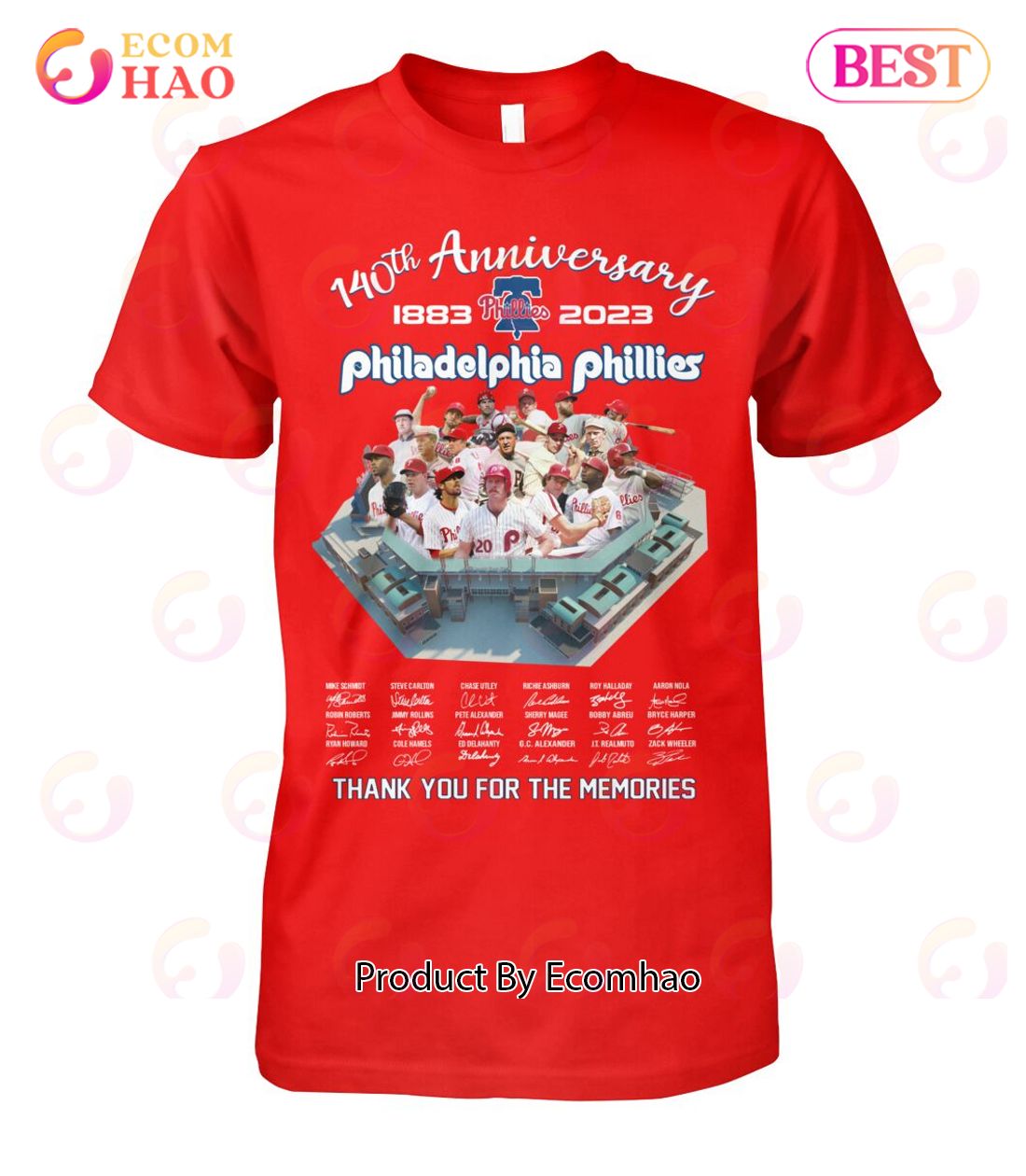 Philadelphia Phillies 140th Anniversary 1883 – 2023 Thank You For The Memories T-Shirt