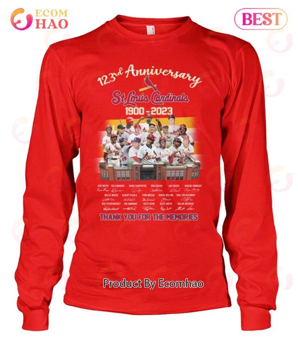 St. Louis Cardinals 123rd Anniversary 1900 – 2023 Thank You For The Memories T-Shirt