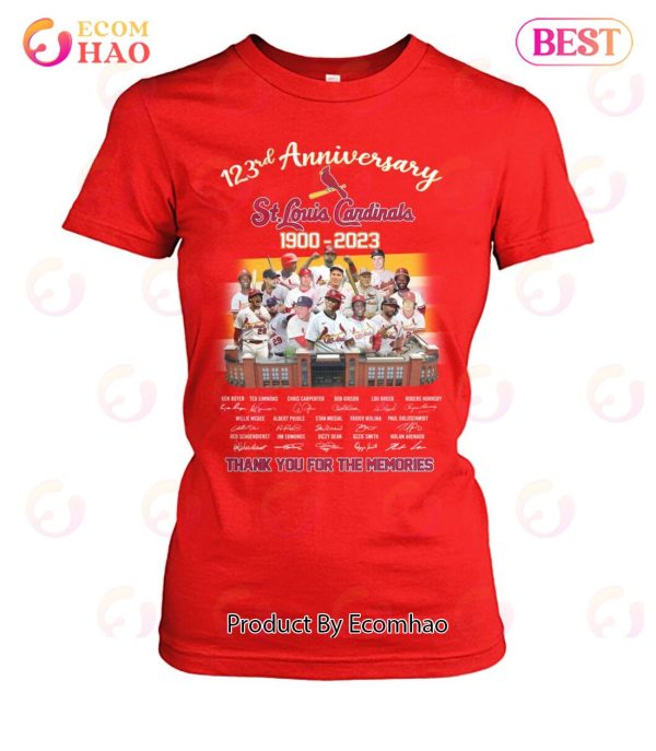 St. Louis Cardinals 123rd Anniversary 1900 – 2023 Thank You For The Memories T-Shirt