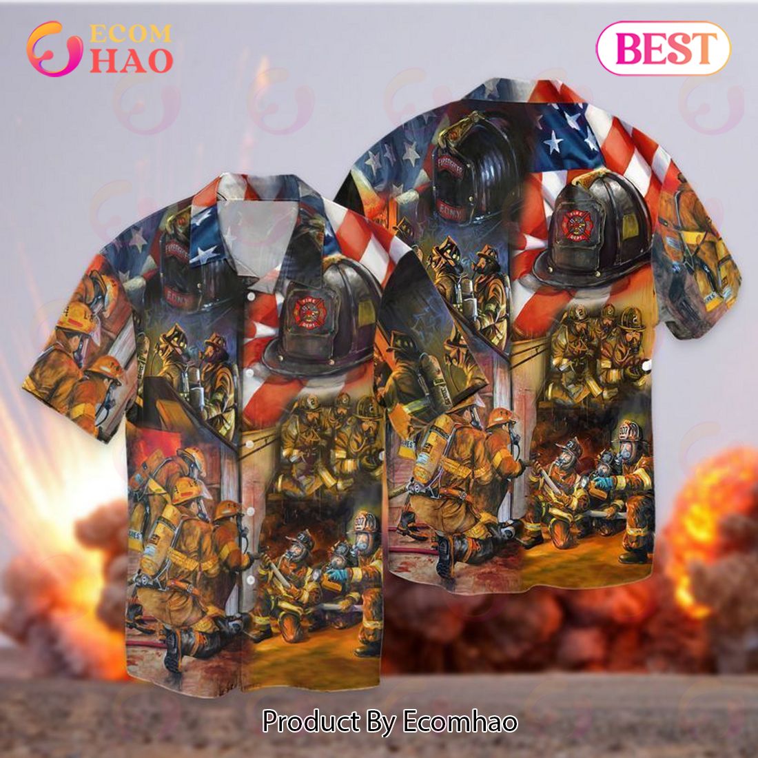 Memorial Day Firefighter 1 Hawaiian Shirt