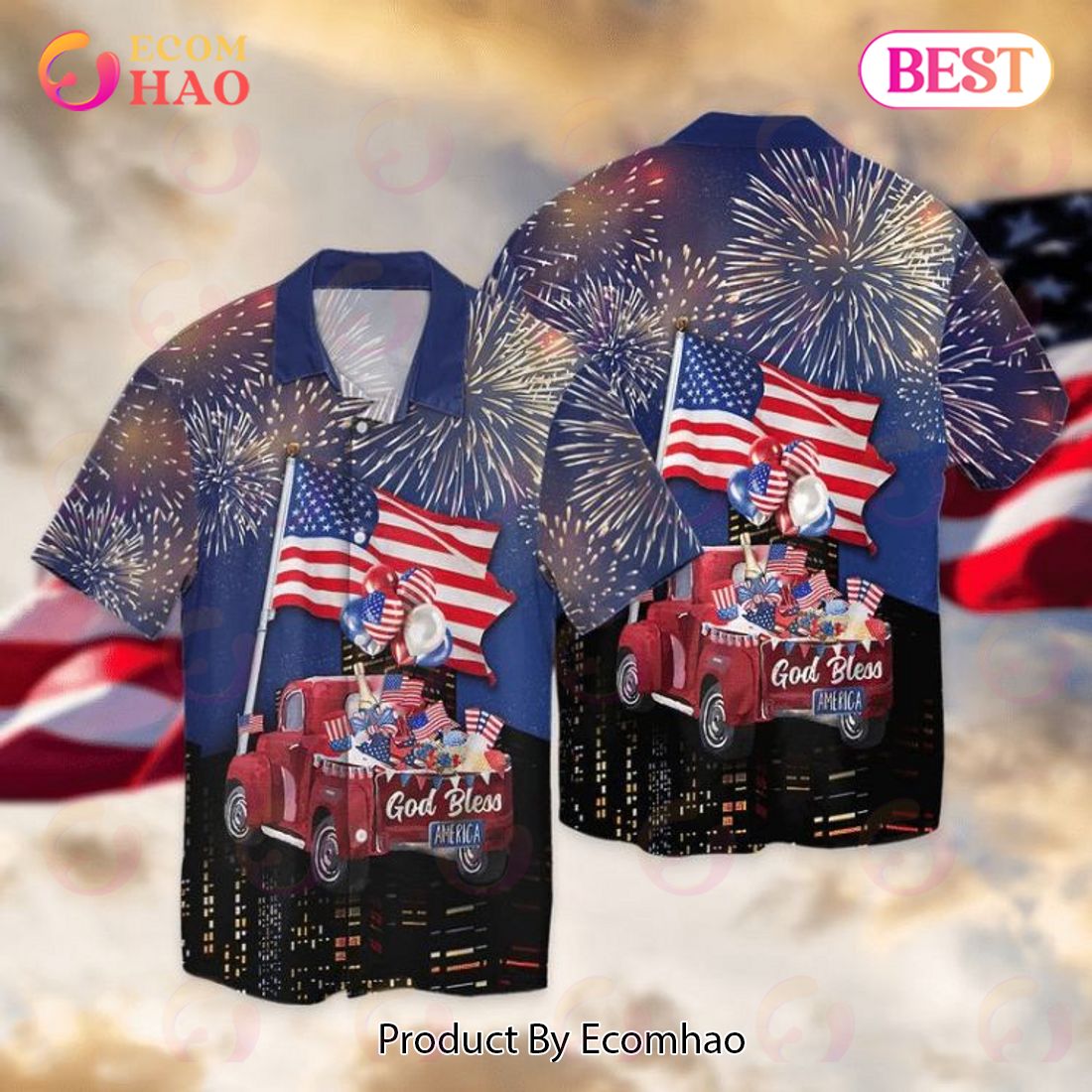 Memorial Day God Bless American Gift Hawaiian Shirt