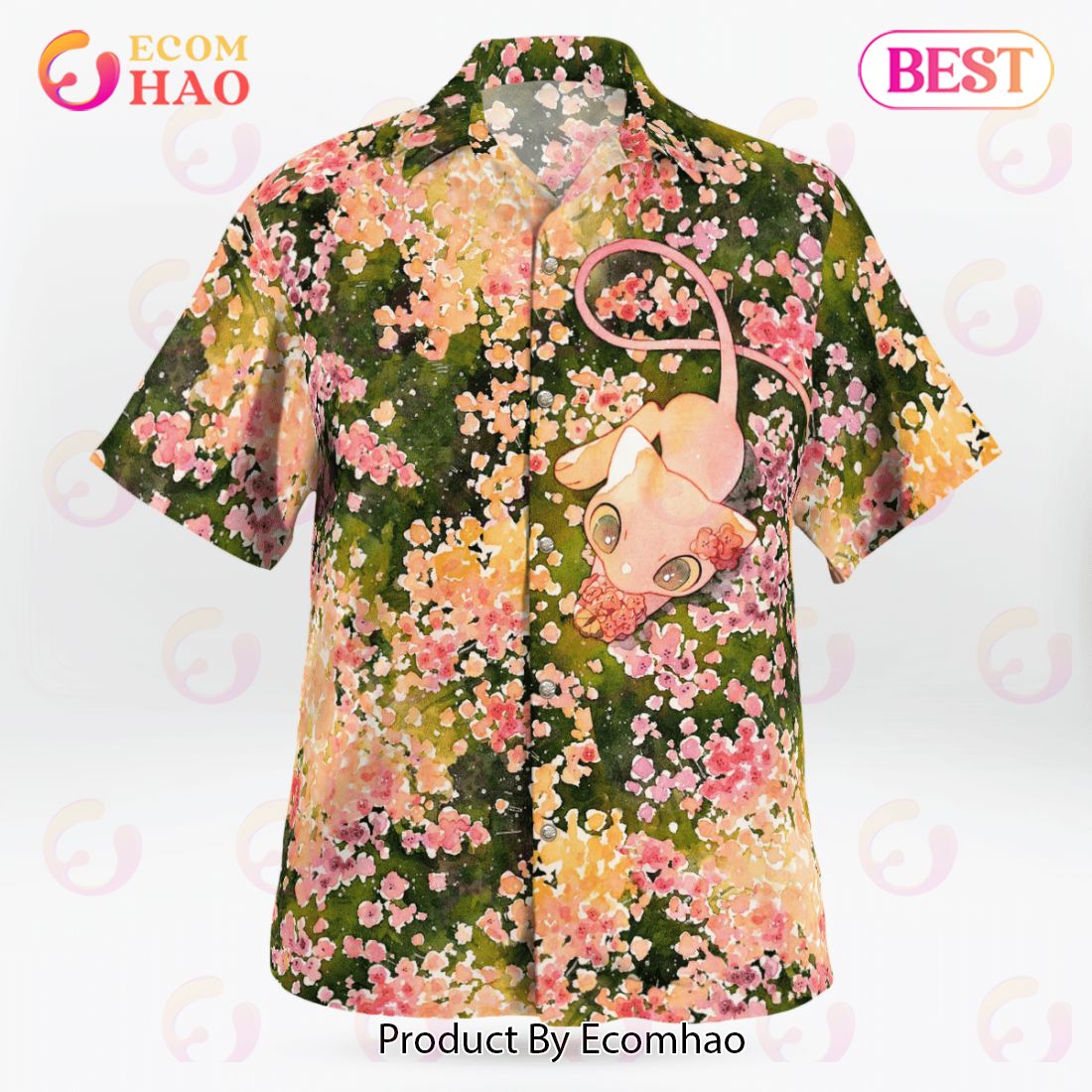 Mew Summer Flowers Beach New Pokemon Hawaiian Shirt