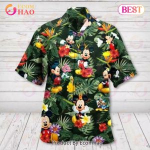 Mickey Leaf Green Hawaiian Shirt