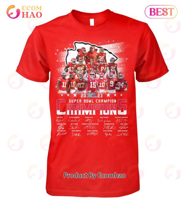 Kansas City Chiefs 2023 Super Bowl LVII Champions Signature T-Shirt