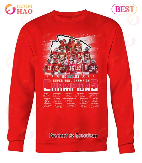 Kansas City Chiefs 2023 Super Bowl LVII Champions Signature T-Shirt