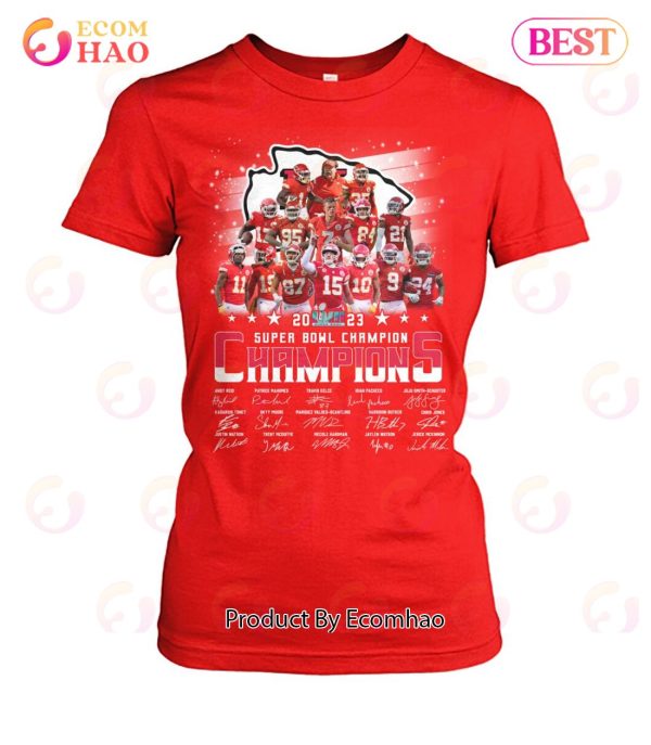 Kansas City Chiefs 2023 Super Bowl LVII Champions Signature T-Shirt