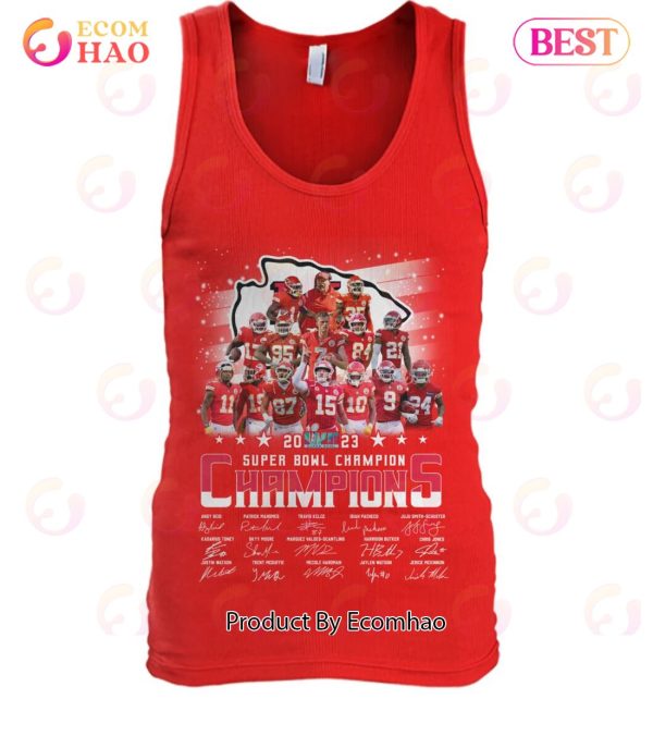 Kansas City Chiefs 2023 Super Bowl LVII Champions Signature T-Shirt