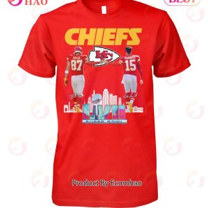 Kansas City Chiefs LVII Super Bowl Champions Kelce 87 And Mahomes 15 T-Shirt
