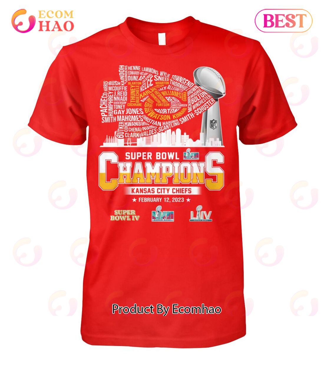 Nike Men's Gray Kansas City Chiefs Super Bowl LVII Champions Locker Room  Trophy Collection T-shirt