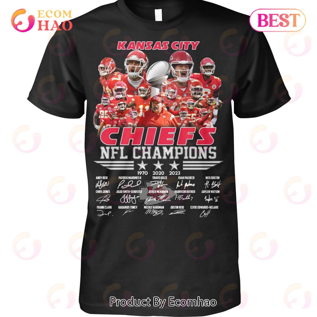 Kansas City Chiefs NFL Champions 1970 – 2020 – 2023 T-Shirt