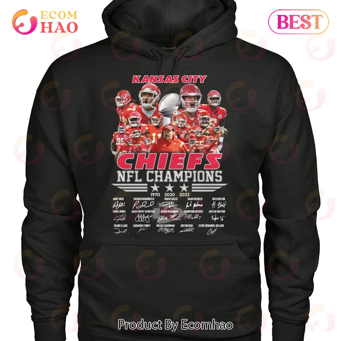 Kansas City Chiefs NFL Champions 1970 – 2020 – 2023 T-Shirt