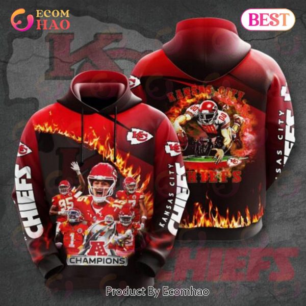 Kansas City Chiefs Super Bowl LVII Champions The Fire 3D Hoodie