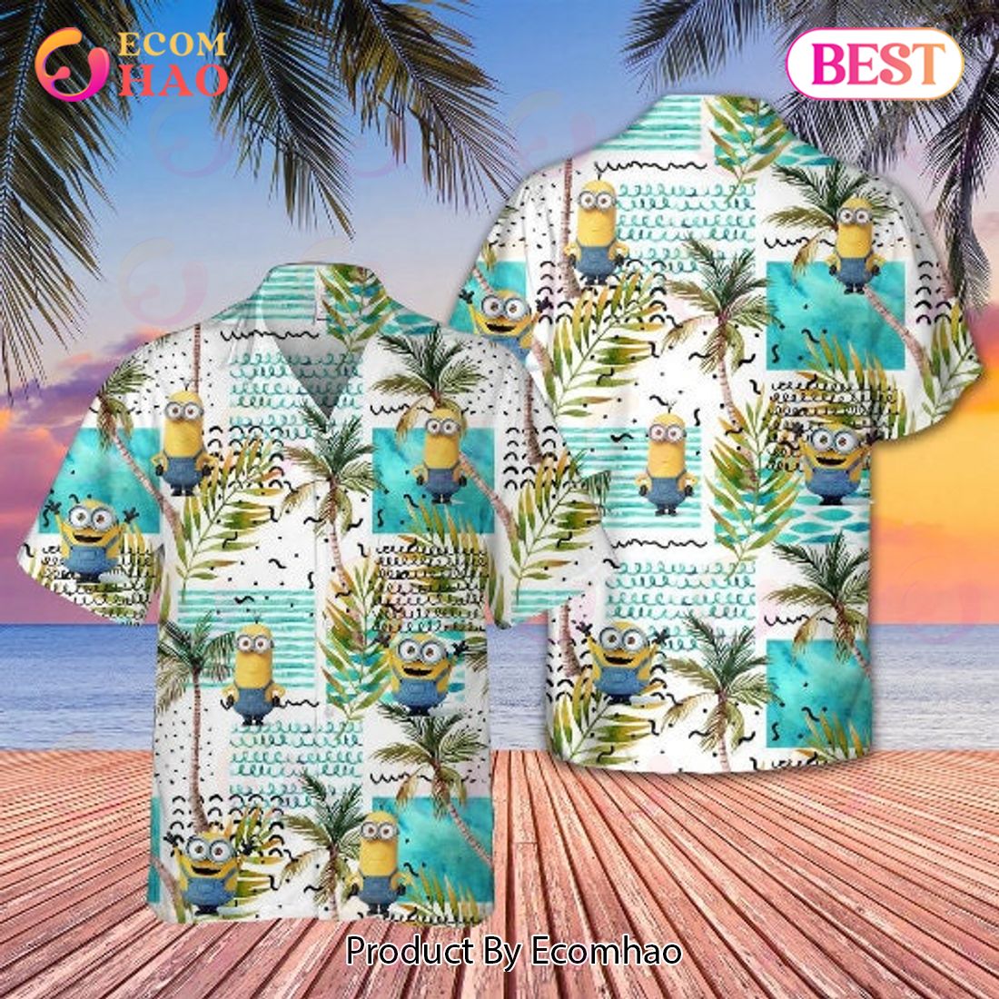 Minions Hawaiian Vintage Hibiscus Aloha Shirt