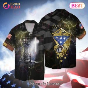 Momerial Day Veteran Lest We Forget Remember The Fallen American Flag Eagle Hawaiian Shirt