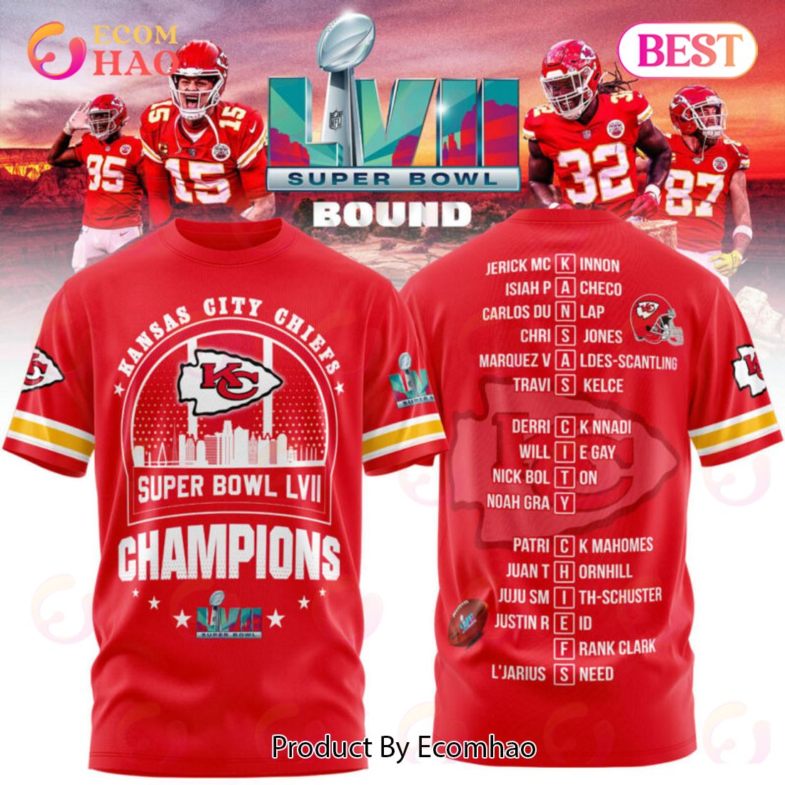 Kansas City Chiefs Champions Super Bowl LVII 3D Hoodie