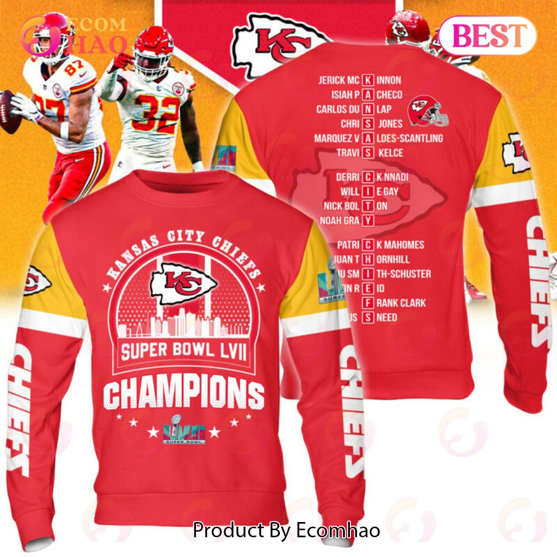 Kansas City Chiefs Champions Super Bowl LVII 3D Hoodie