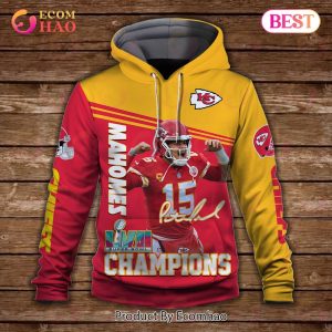 Patrick Mahomes 15 Kansas City Chiefs Super Bowl Champion 2023 AFC Champions Unisex 3D Hoodie