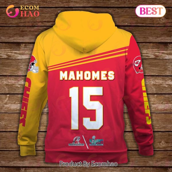 Patrick Mahomes 15 Kansas City Chiefs Super Bowl Champion 2023 AFC Champions Unisex 3D Hoodie