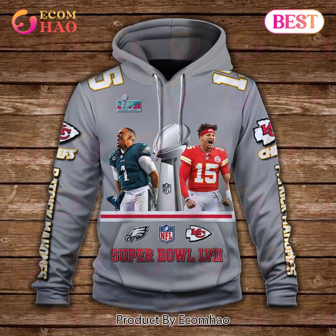 Patrick Mahomes 15 We Are The Best Team Kansas City Chiefs Super Bowl Champion 2023 Unisex 3D Hoodie