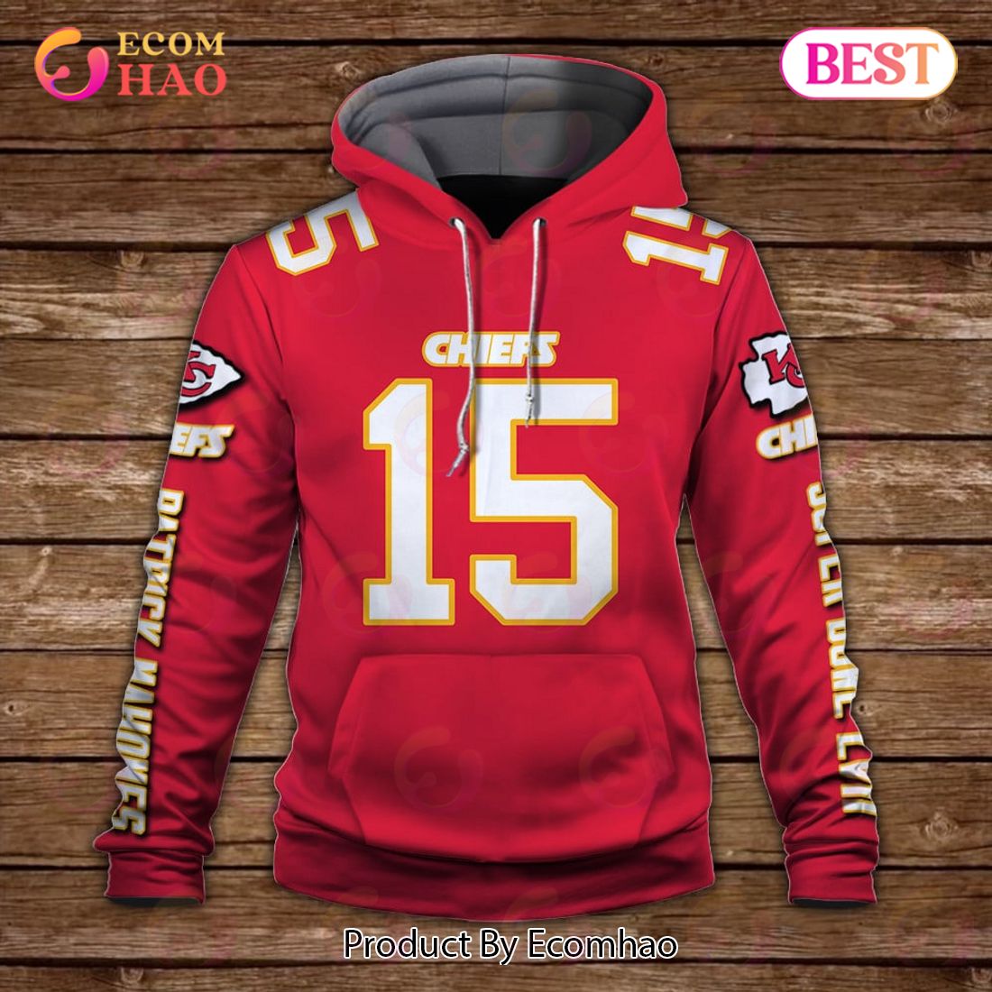 Patrick Mahomes Beat The Eagles Wear Red Get Loud Kansas City Chiefs Super Bowl Champion 2023 Unisex 3D Hoodie