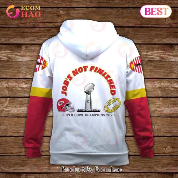 Patrick Mahomes Job’s Not Finished Kansas City Chiefs Super Bowl Champion 2023 Unisex 3D Hoodie