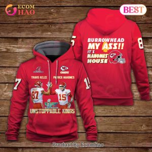 Patrick Mahomes Travis Kelce Kings It Is Mahomes’ House Kansas City Chiefs Super Bowl Champion 2023 Unisex 3D Hoodie
