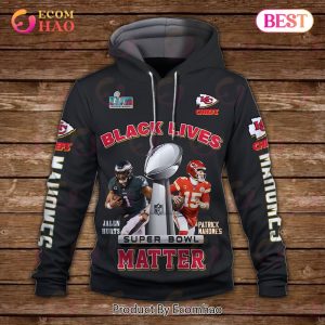 Patrick Mahomes vs Jalen Hurts Black Lives Matter We Make History Kansas City Chiefs Super Bowl Champion 2023 Unisex 3D Hoodie