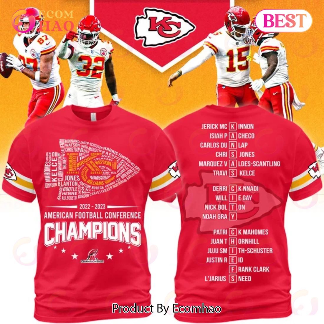 New PREMIUM Kansas City Chiefs Champions 3D T-Shirt