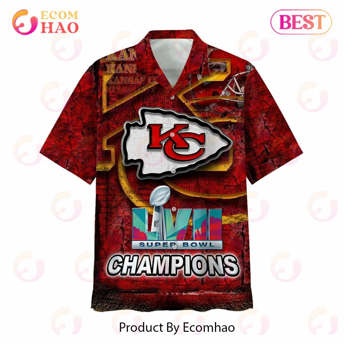 Premium Kansas City Chiefs LVII Super Bowl Champions Hawaiian Shirt