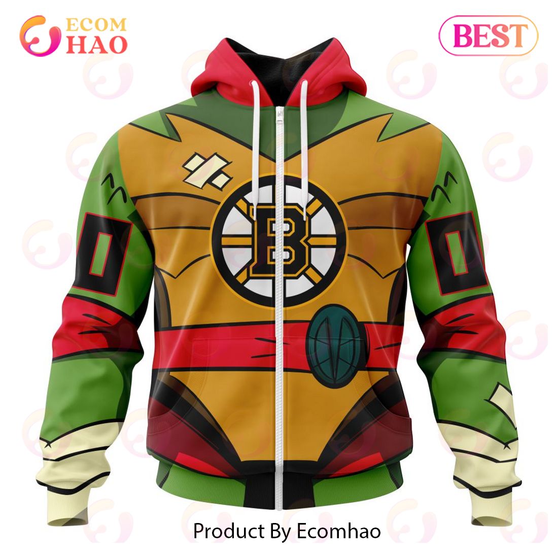 NHL Boston Bruins Special Teenage Mutant Ninja Turtles Design 3D Hoodie