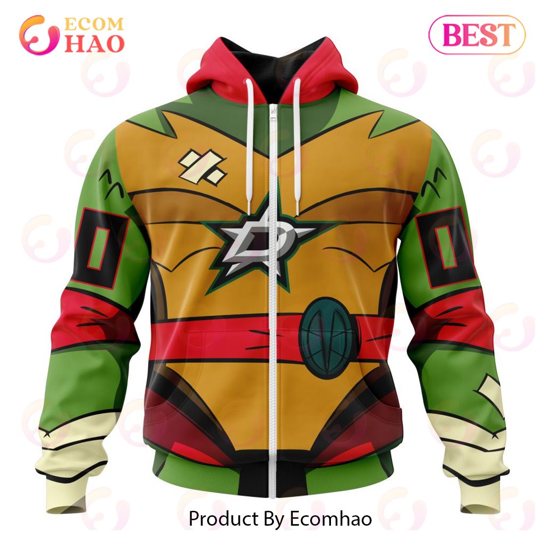 NHL Dallas Stars Special Teenage Mutant Ninja Turtles Design 3D Hoodie