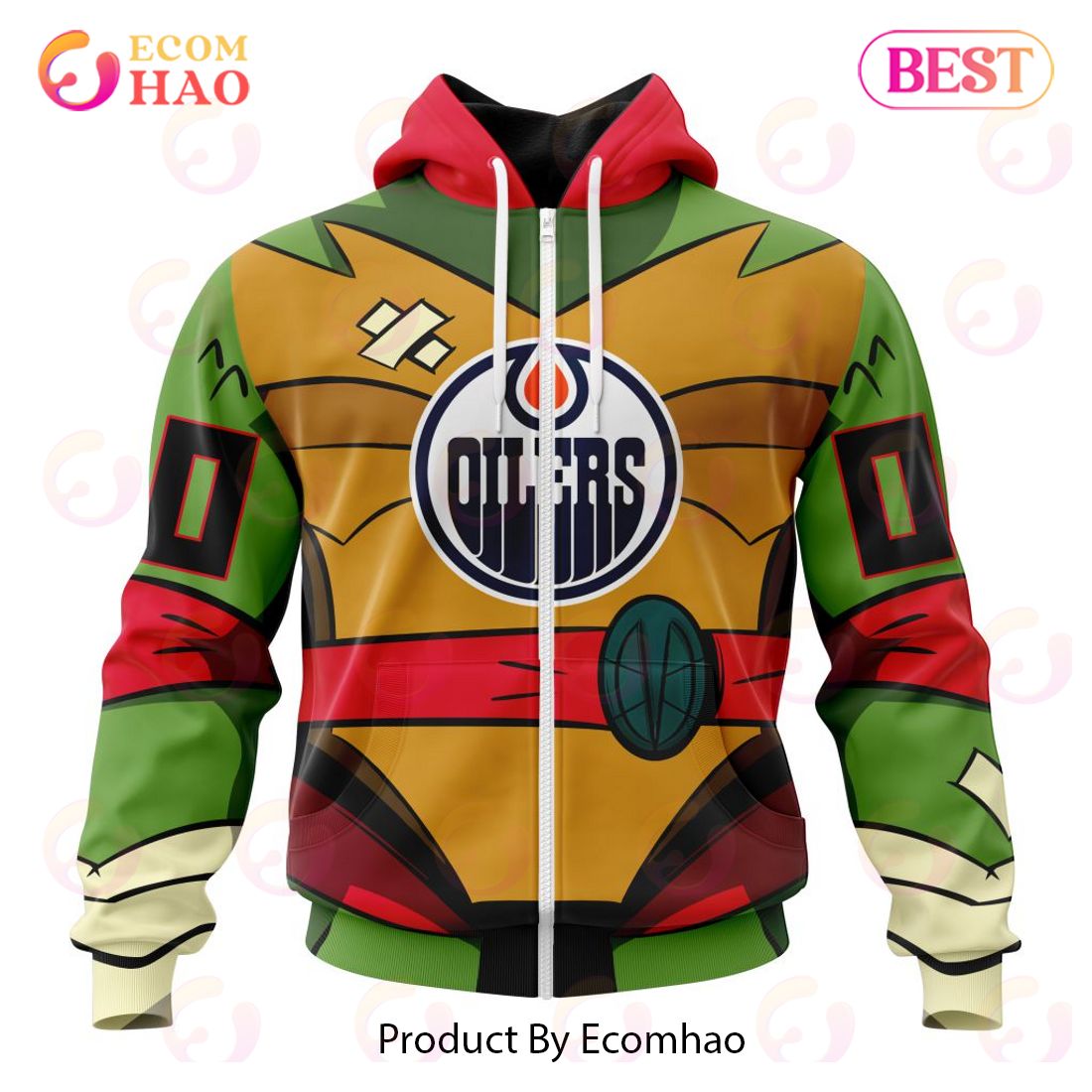 NHL Edmonton Oilers Special Teenage Mutant Ninja Turtles Design 3D Hoodie