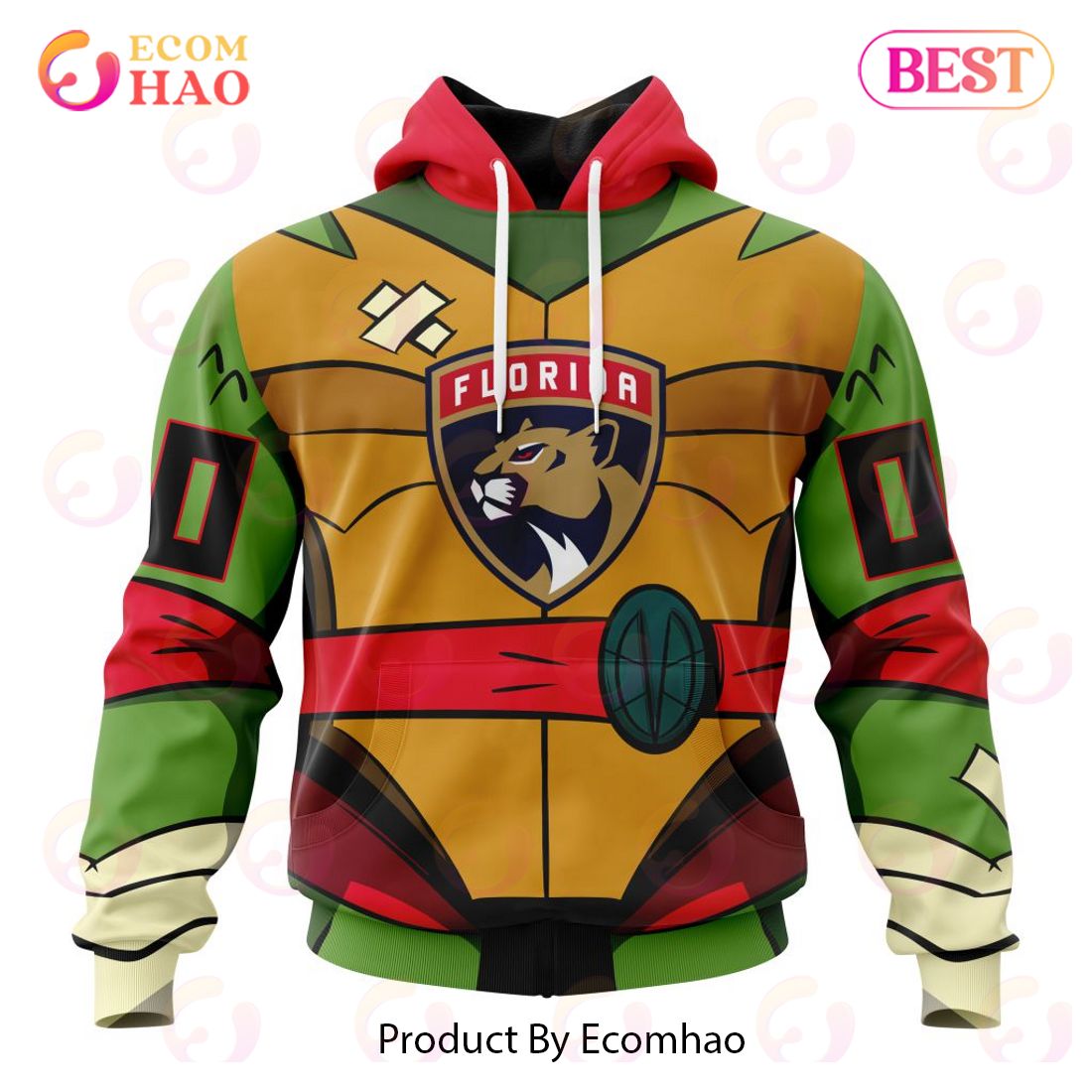 NHL Florida Panthers Special Teenage Mutant Ninja Turtles Design 3D Hoodie