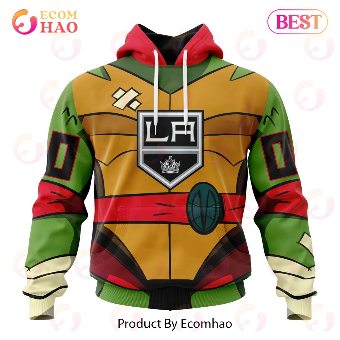 NHL Los Angeles Kings Special Teenage Mutant Ninja Turtles Design 3D Hoodie