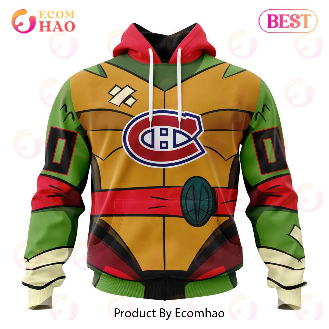 NHL Montreal Canadiens Special Teenage Mutant Ninja Turtles Design 3D Hoodie